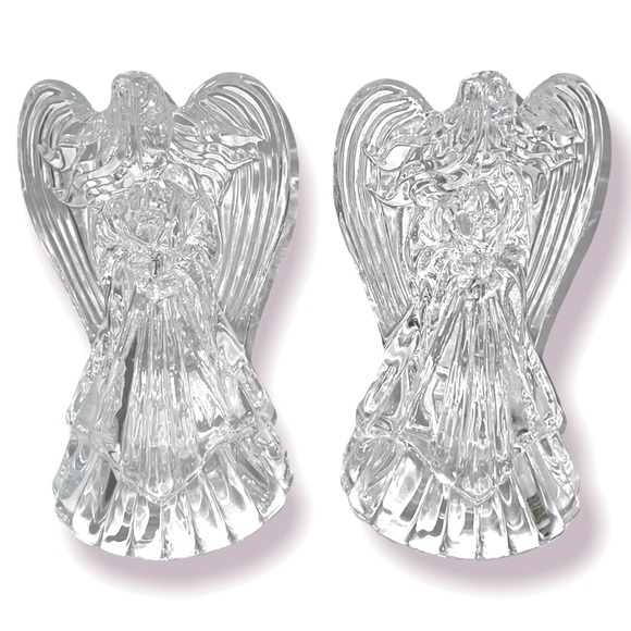 Set of 2 crystal Angel candlestick holders - Picture 1 of 4